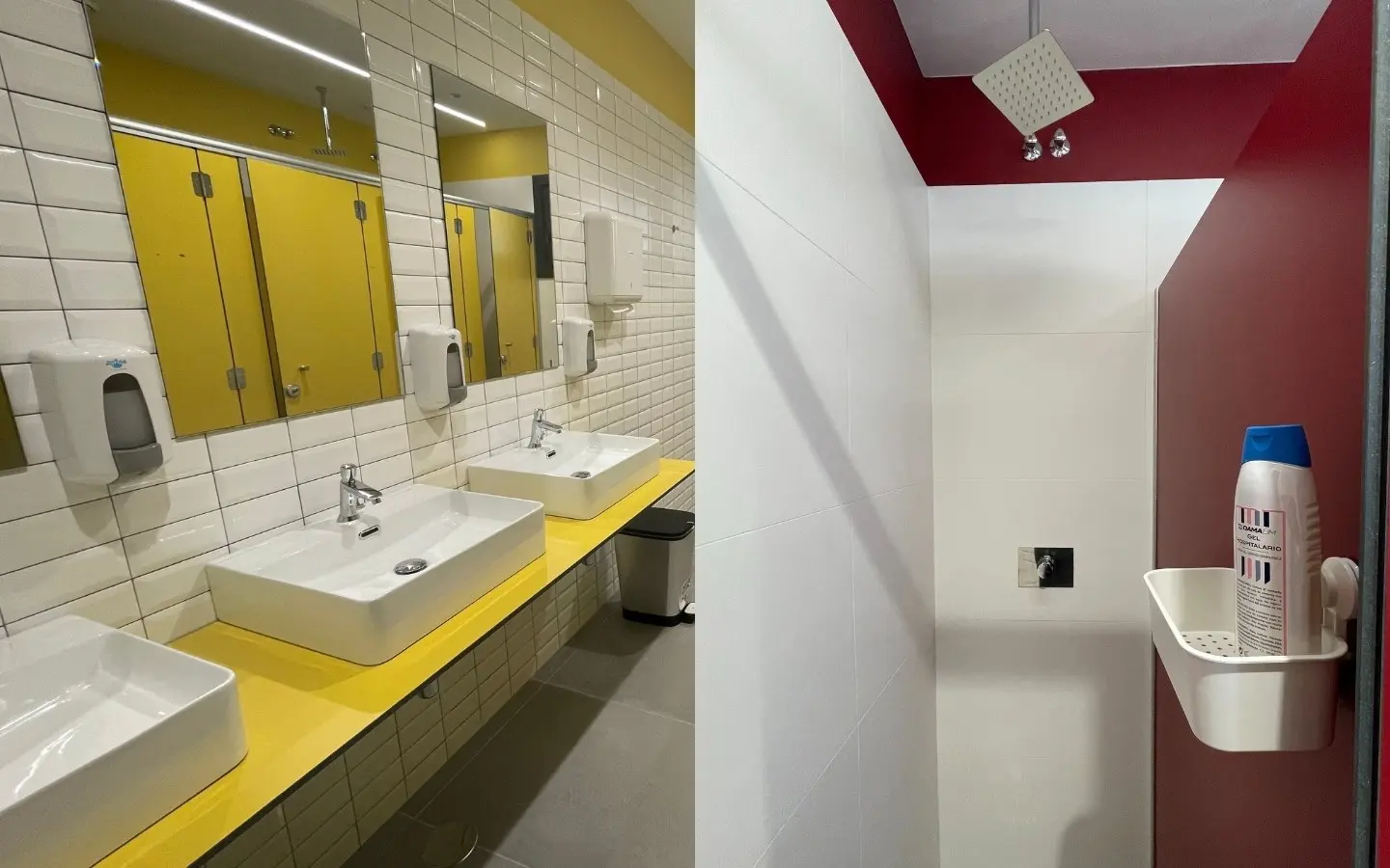 Lavabos y duchas para hombres y mujeres